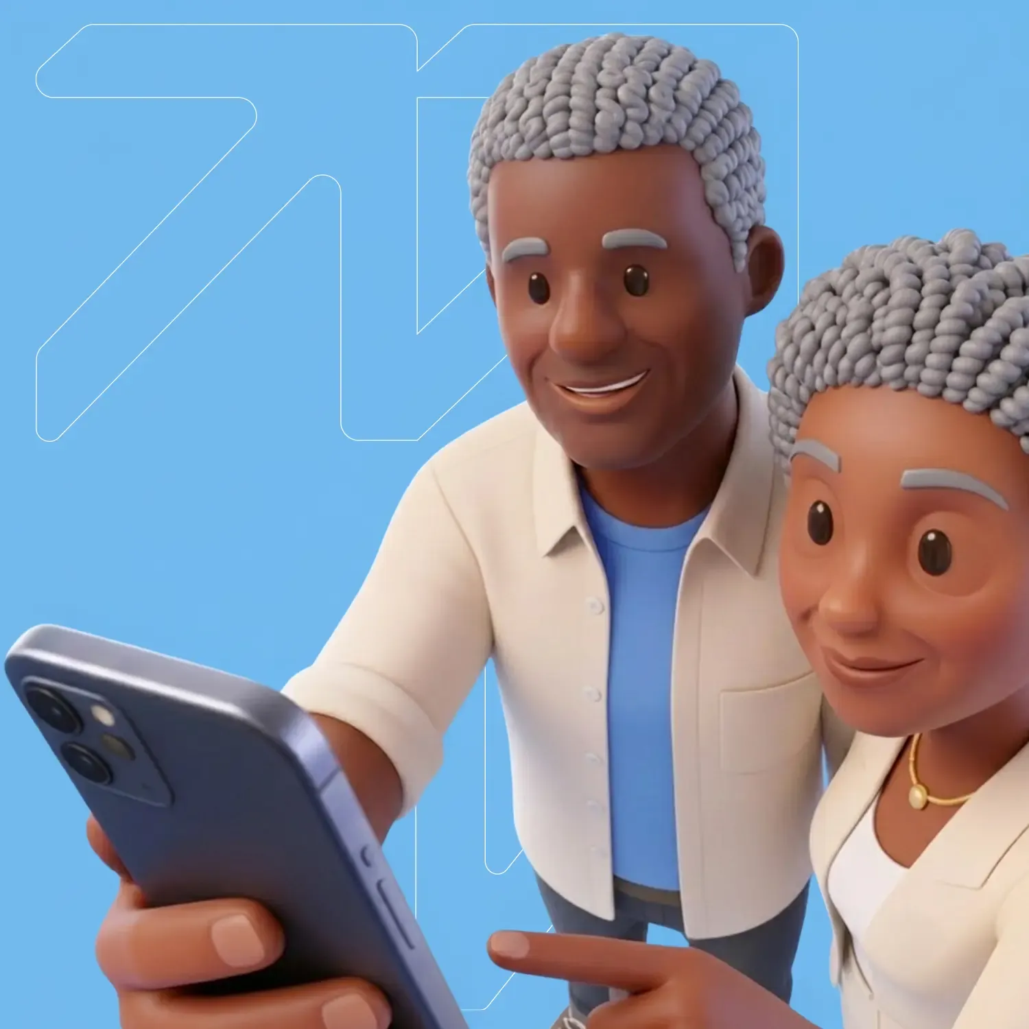 casal de idosos consultando pagamento do INSS online