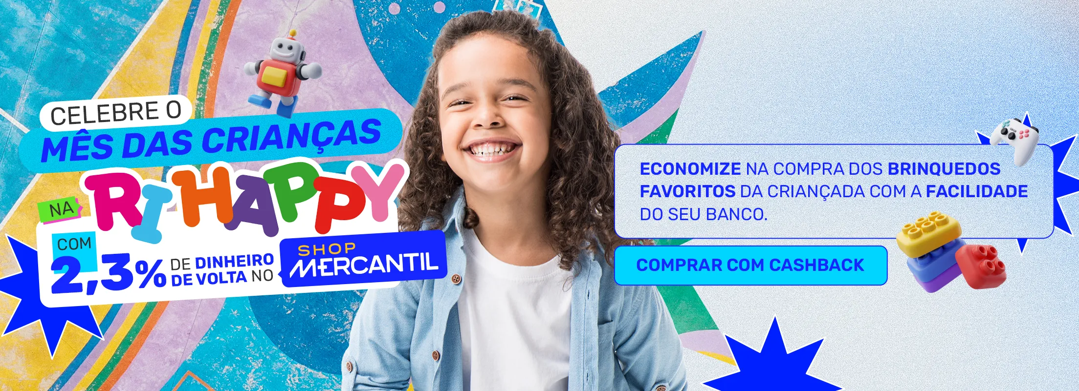 Banner da Semana das Crian&ccedil;as no Shop Mercantil